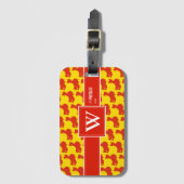 CHINA Mandarin Christlich Monogram Gelb Gepäckanhänger (Vorderseite Vertikal)