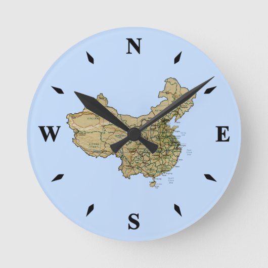 China Map Clock Runde Wanduhr (Vorderseite)