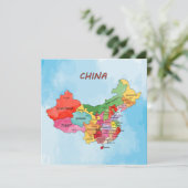 China Map Einladung (Stehend Vorderseite)