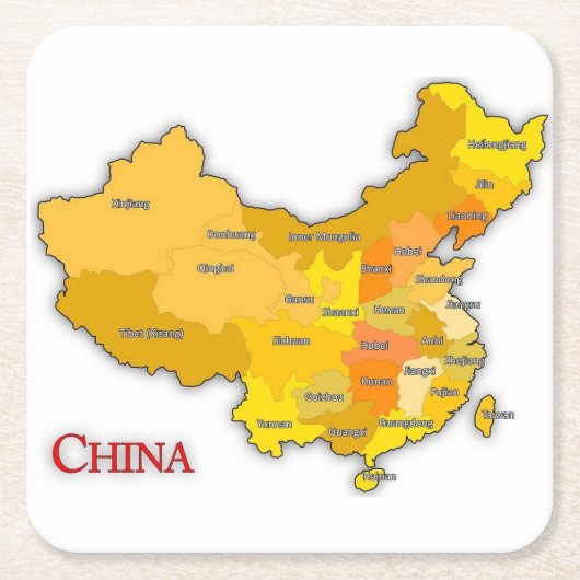 China Map Untersetzer: Globale Verbindungen Rechteckiger Pappuntersetzer (Vorderseite)