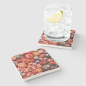 China, Ming Gräber, Gemälde aus Glas Souvenirs Steinuntersetzer (Seitenansicht)