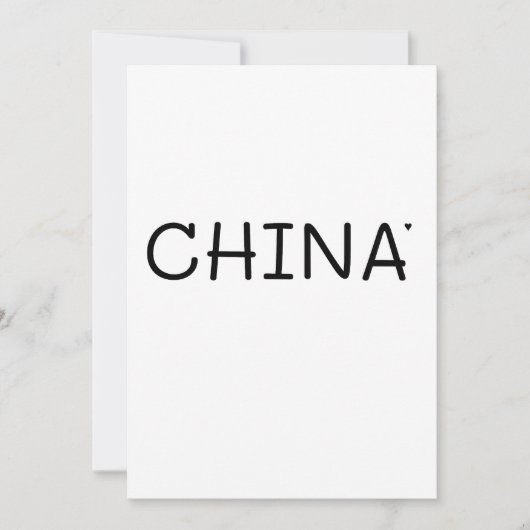 China - minimalistic typography card karte (Vorderseite)
