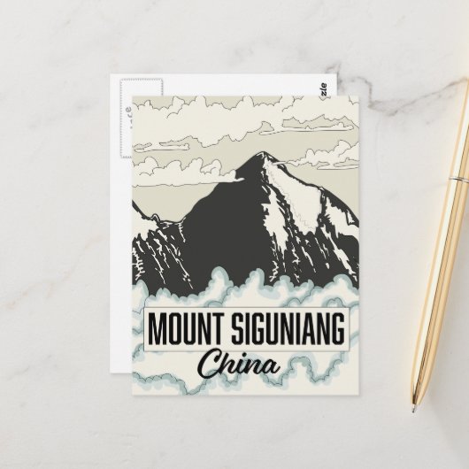 China Mount Siguniang Postkarte (Vorderseite/Rückseite Beispiel)