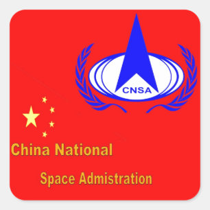 China National Space Administration - CNSA Quadratischer Aufkleber