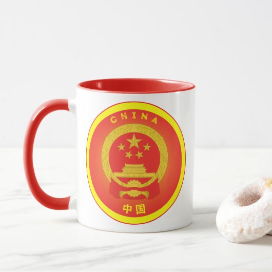 China Nationalen Emblem-Circle Form Tasse (Mit Donut)