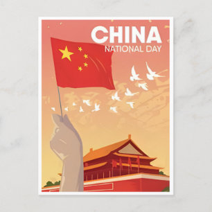 China Nationalfeiertag Vintage Retro Tourismus Postkarte