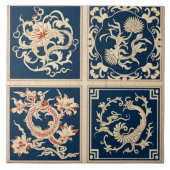 China Orange Tinte Blume Art 4 Fliese (Vorderseite)