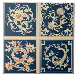 China Orange Tinte Blume Art 4 Fliese