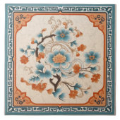 China Orange Tinte Blume Art 6 Fliese (Vorderseite)
