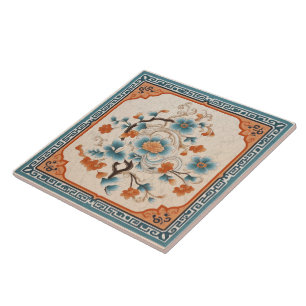 China Orange Tinte Blume Art 6 Fliese