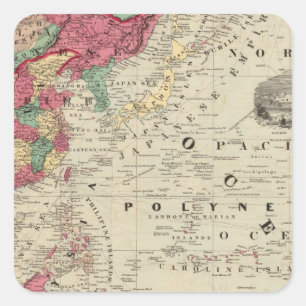China Ost. Inseln Australien und Oceanica Quadratischer Aufkleber