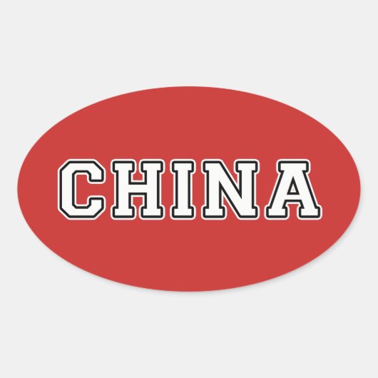 China Ovaler Aufkleber (Vorderseite)