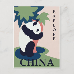 China Panda Bär Vintage Reiseplakat Postkarte