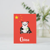 China Panda Reiseplakat. Postkarte (Stehend Vorderseite)