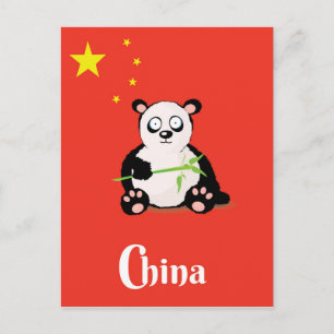 China Panda Reiseplakat. Postkarte