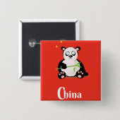 China-Panda-Reiseposter. Button (Vorne & Hinten)