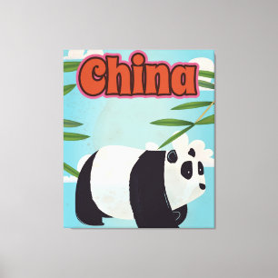 China Panda Vintage Reiseplakat Leinwanddruck