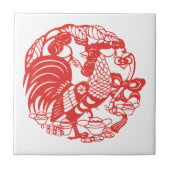 China Papercut Rooster Year 2017 tile Fliese (Vorderseite)