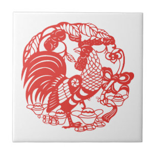 China Papercut Rooster Year 2017 tile Fliese