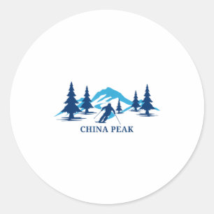 China Peak Kalifornien Skigebiet Skifahren Skifahr Runder Aufkleber