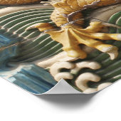 China, Peking, Beihai Park, Nine Dragon Screen, Poster (Ecke)