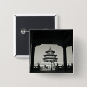 China, Peking, Bezirk Chongwen. Tempel 2 Button (Vorne & Hinten)