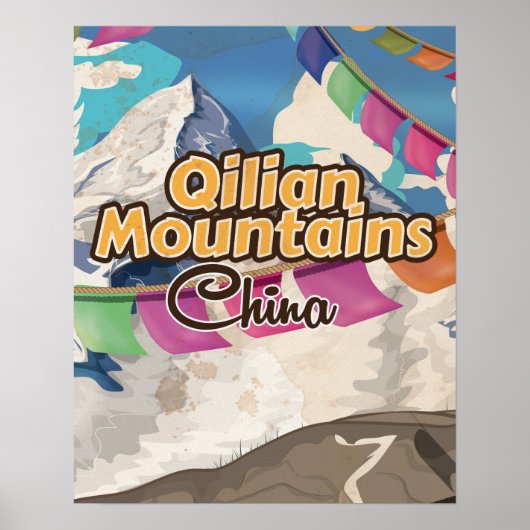 China Qilian Mountain Vintage Reiseplakat Poster (Vorne)