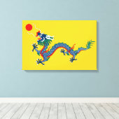China Qing Dynastie Flag (chinesischer Drache) (as Leinwanddruck (Insitu (Holzboden))