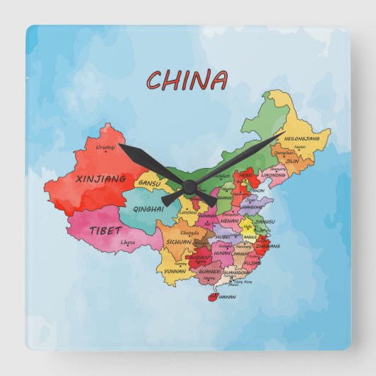 China Quadratische Wanduhr (Vorderseite)