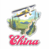 China Reiseplakat Aufkleber (Vorderseite)