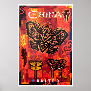 China Reiseplakat Chinesische Kunst United Print Poster