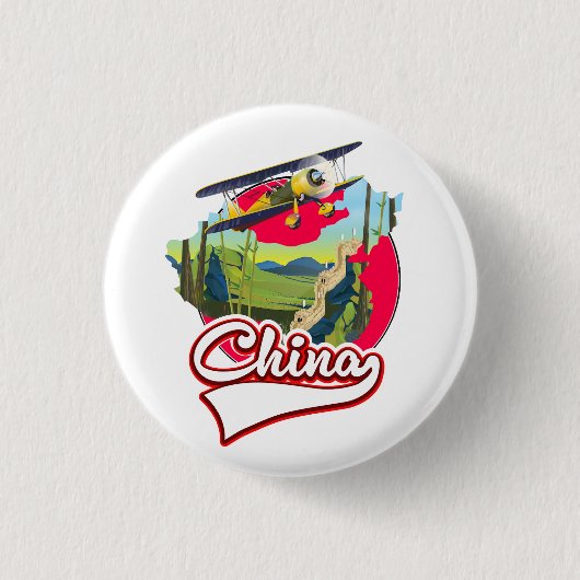 China Reiseplan Logo Button (Vorderseite)