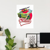China Reiseplan Logo Poster (Heimbüro)