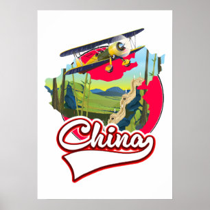 China Reiseplan Logo Poster