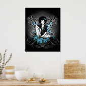China Retro Aquamarin Lilly Afro Fee Poster (Küche)