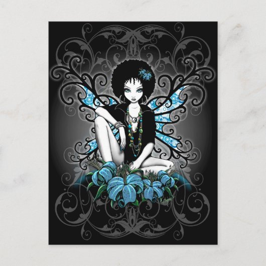 China Retro Lilly Fantasy Postcard Postkarte (Vorderseite)