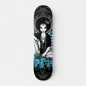 "China" Retro Lilly Yin Yang feenhafter Skateboard (Vorne)