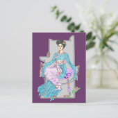 China Rose & Perlen Postkarte (Stehend Vorderseite)