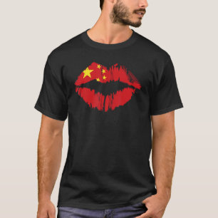 China Rote Kiss Lips T-Shirt