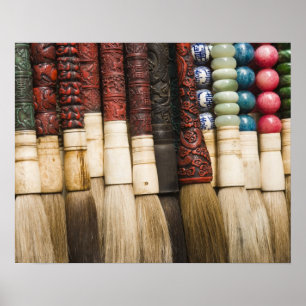 China, Shanghai. Brushes Chenghuang Miao Poster