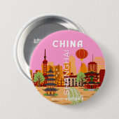 China Shanghai Reise Kunst Button (Vorne & Hinten)
