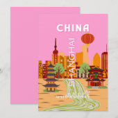China Shanghai Reise Kunst Einladung (Vorne/Hinten)