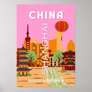 China Shanghai Reise Kunst Poster