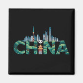 China Shanghai Temple Panda Magnet (Vorne)