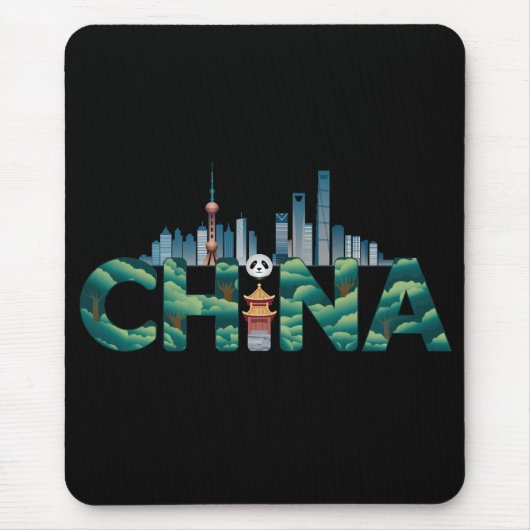 China Shanghai Temple Panda Mousepad (Vorne)
