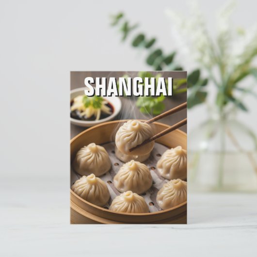 China Shanghai Xiaolongbao Postkarte (Stehend Vorderseite)