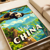 China Sichuan Panda Travel Poster Wall Art