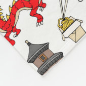 China-Symbol-Muster Fleecedecke (Ecke)