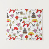 China-Symbol-Muster Wandteppich (Vorderseite (Horizontal))