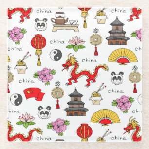 China-Symbolmuster Glasuntersetzer